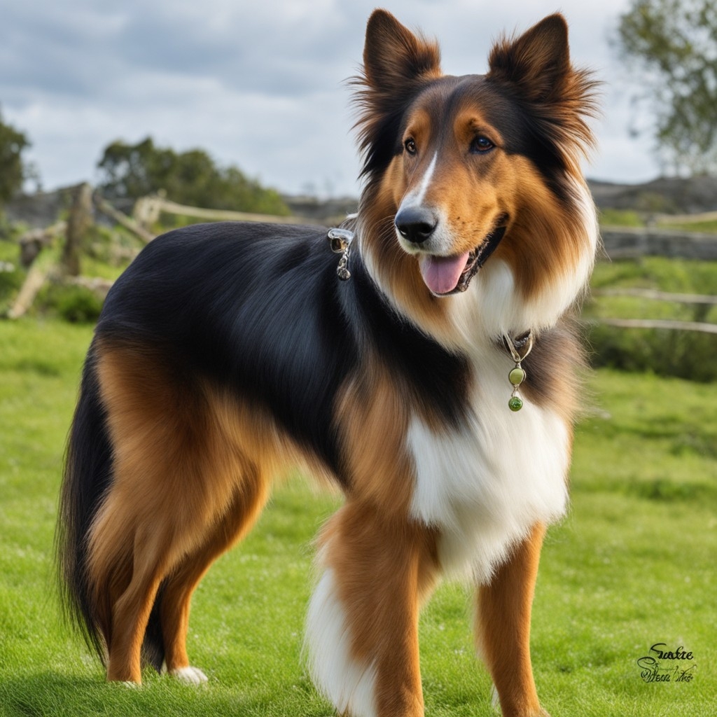 A.I. image generated from prompts "Sassie Lassie" of idealized collie 