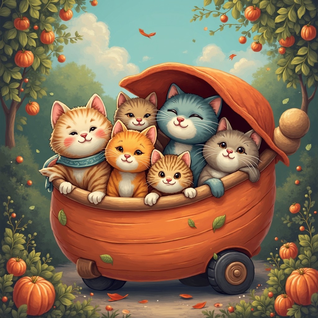 A.I. image generated from text prompt "a Choo Choo full of kitties"