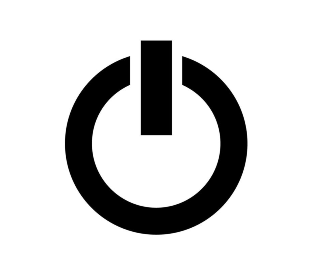 B &W Power Down Icon